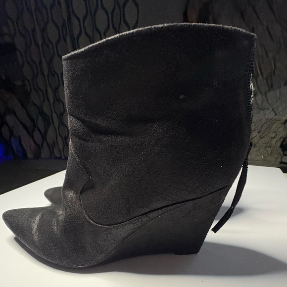 Michael Antonio Shoes - Black Wedge Ankle Boots